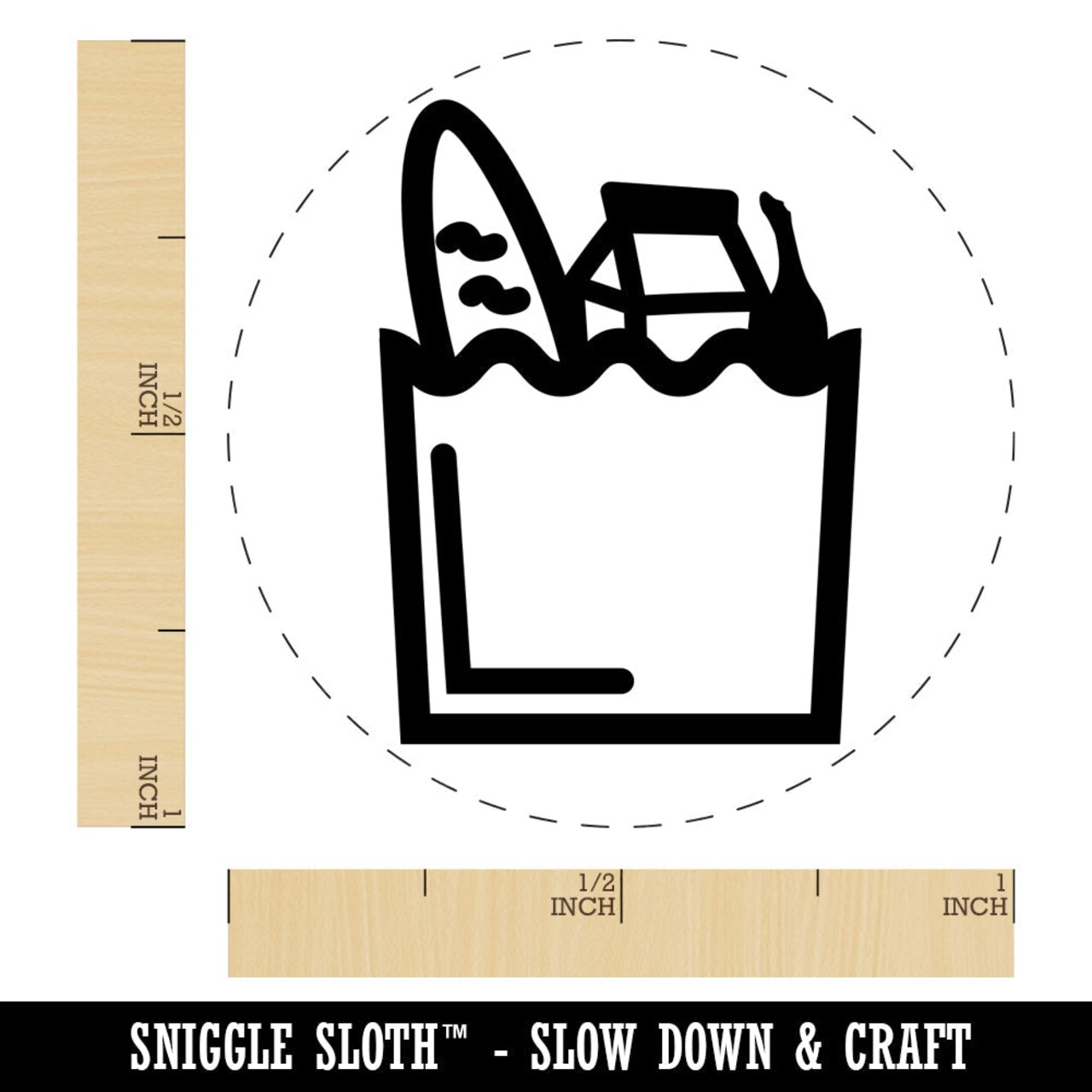 Groceries Grocery Store Icon Rubber Stamp for Stamping Crafting Planners